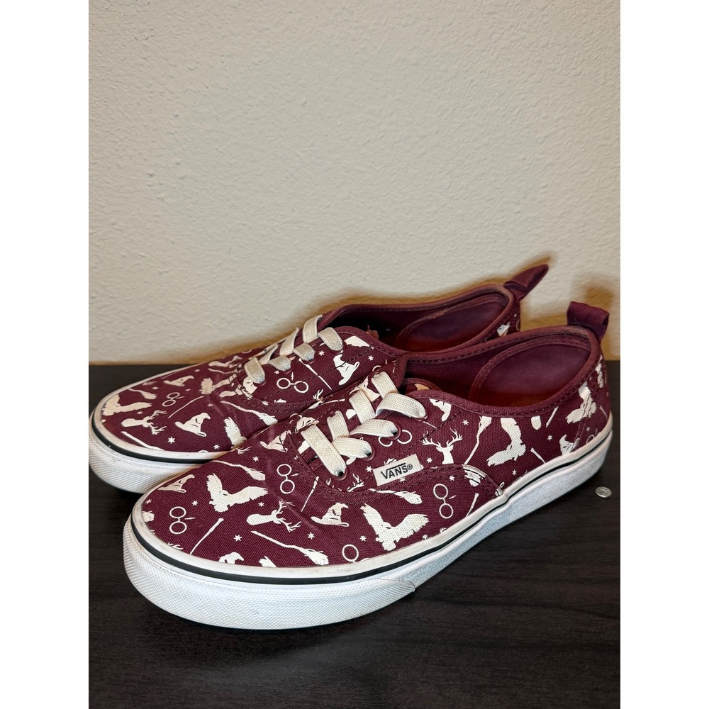 Vans Harry Potter Burgundy Canvas Low Top Sneakers Kids Size 6.0 US